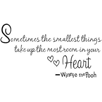 BooDecal Nursery Wall Decor Quotes Decals Winnie the Pooh Wall Art Sayings Sometimes the Smallest Things Take up the Most Room in Your Heart Art Vinyl Lettering Kids Room Wall Decor