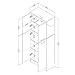 South Shore Axess 4-Door Storage Pantry Pure Black, Contemporary
