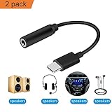 2 Pack Moto Z Type C to 3.5mm Headphone Audio Adapter, Seotic USB-C to 3.5mm Female Aux Microphone Connector Cable for Motorola Moto Z, Le 2 / Le Pro 3 and Other Type C Devices