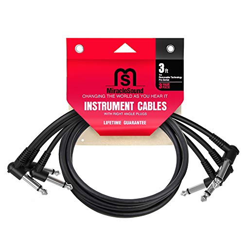 Guitar Cable for Pedalboard Effects with Right Angle Plug Ideal