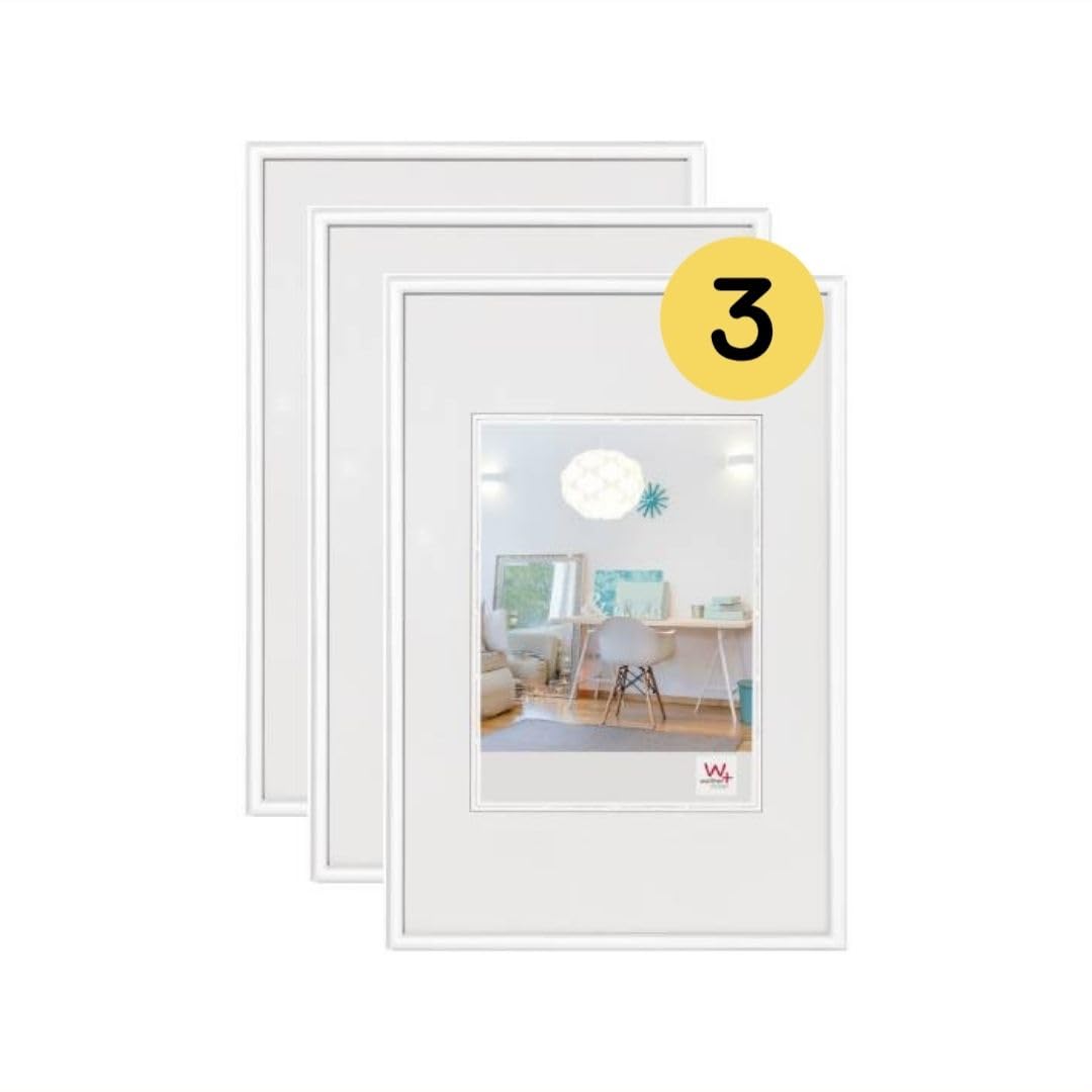 walther Design Picture Frame White 20 x 30 cm 3-Pack, New Lifestyle Plastic Frame KV030W3