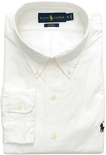 Polo Ralph Lauren Men's Custom-Fit Broadcloth Blake Button Down, White, XXL