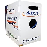 Infinity Cable Cat6e Plenum 600MHz CMP 23AWG UTP, 1000 Feet, Solid 100% Pure Copper, UL Certified, Easy to Pull (Reelex II) Box, Blue