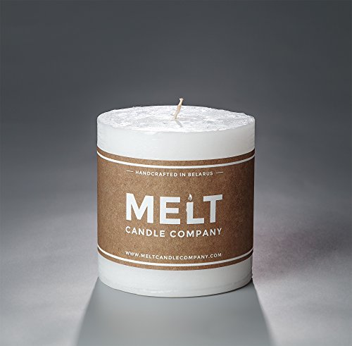 Melt Candle Company Set of 3 White Pillar Candles 3" x 3" Unscented Rustic for Weddings, Home Decoration, Restaurant, Spa, Church - Smokeless and Dripless - Thumbnail 6