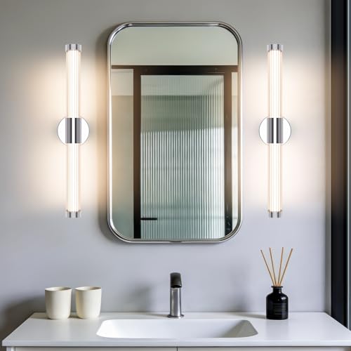 TYhogar LED Wall Lamp Indoor Wall Lamp 12W Chrome Colour Modern Hallway 60.5 cm Stair Lamp 360° Suitable for Living Room, Bedroom and Kitchen