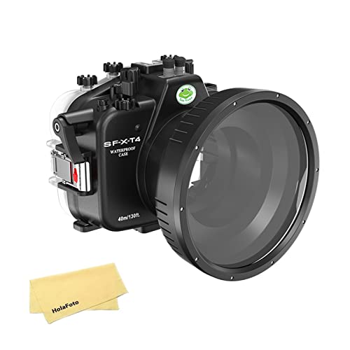 Seafrogs [40M/130FT] Underwater Camera Housing Waterproof Scuba Case for Fujifilm X-T4 Fuji xt4, w/Short Flat Port (XC16-50mm /18-55mm) w/Vacuum System Port, Built-in Leak Detection Sensor