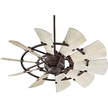 Quorum 197215-69 72" Windmill Ceiling Fan in Noir with Weathered Oak