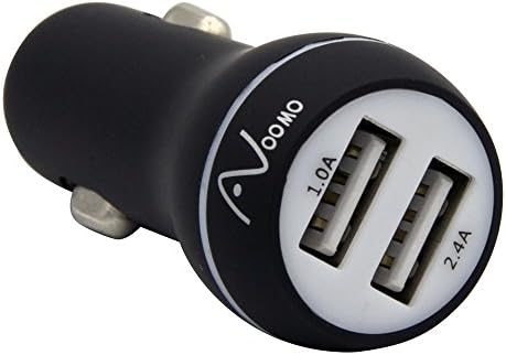 Avoomo Dual 2.4amp Output USB Car Port Rapid Charger Rubber Texture Galaxy S7 / S6 / Edge / Plus, Note 5 / 4 iPhone 7 / 6s / Plus, iPad Pro / Air 2 / mini, LG, Nexus, HTC and More (Black)