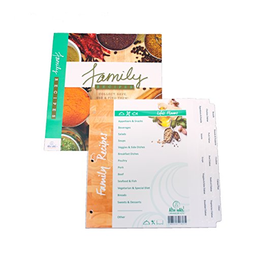 Ahh Hah! Family Recipe Organizer Kits: LONG Index Tabs for Three-ring Binder with Cover