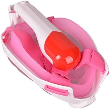 CChaha Full Dry Diving Mask Anti fog full face snorkeling mask Training Scuba Snorkel equipment Spearfishing For Gopro Folding (Pink S/M)