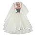 BARWA Beige Wedding Dress with Veil Evening Party Princess Beige Gown Dress for 11.5 Inch Girl Doll