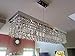 Siljoy Modern Rectangular Crystal Chandeliers 8 Lights Rectangle Raindrop Pendant Ceiling Light Fixture for Kitchen Island Dining Room, Adjustable Height, Polished Chrome Finish, L40 x W10 x H10