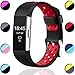 Wepro Bands Compatible with Fitbit Charge 2 HR for Men Women Girls Kids, Replacement Accessory with Air Holes, Large, Black on Red
