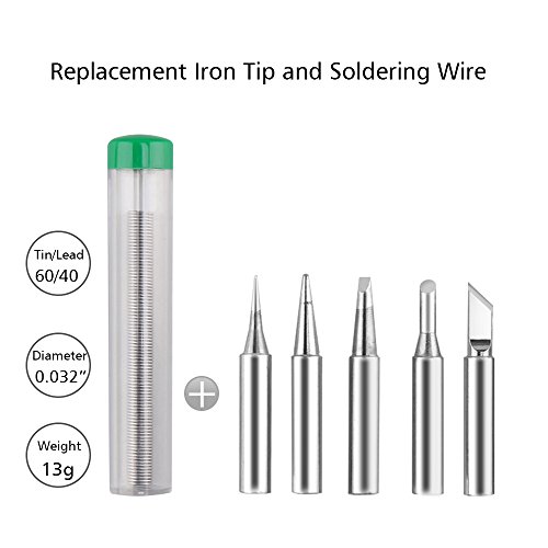 Heat Shrink Tubing 2:1 URBEST 216pcs Heat Shrink Tube Assortment Kit with Soldering Iron Welding Soldering Iron Kit Contain Solder Tips and Solder Wire (216pcs+Set of Soldering Iron) - Thumbnail 4