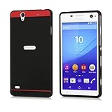 Sony Xperia C4 Case, Vistore stylish Ultra Thin Lightweight Durable Shockproof CNC Aluminum Metal Bumper Frame Case with Hard PC Back Cover(Black)