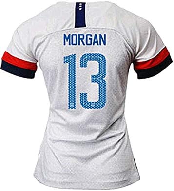 Feng Women's Football Alex Morgan #13 2019-2020 USA National Team Home Soccer Jersey Colour White