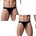 Avidlove 2 Pack Men Underwear Cotton Thong Bikinis Black S