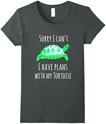 Womens Tortoise Shirt - Sorry I Can't I Have Plans With My Tortoise XL Dark Heather