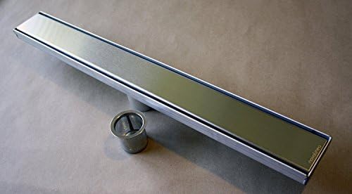 Novalinea 36" Linear Shower Drain with Eurotop Grate, Includes Strainer, 2" Center Outlet, 304 Stainless Steel