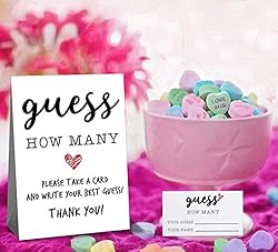 Eilcoly Guess How Many Game Cards & Sign for Bridal