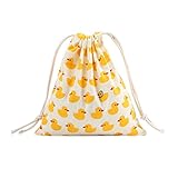 Unisex Cartoon Fruit Printing Linen Drawstring Bags