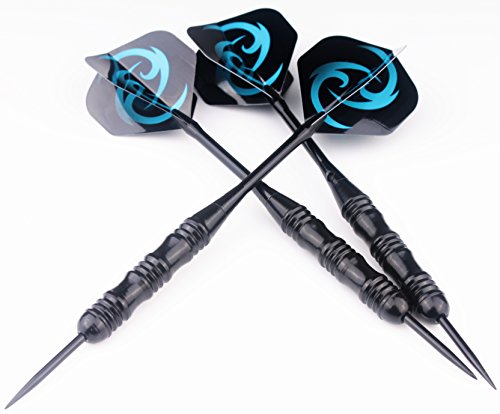 MAXMAU 9 pcs of Steel Tip Darts in 3 Sets with Aluminium Shafts 23g Metal Darts