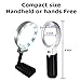 Magnifying Glass 3X 4.5X - Magnifier with LED lights For Reading, Craft, Jewelry, Watch Repair, Magnify Coin Notes - Standing Desk Lamp - Lens With Folding Stand - Handheld or Hands Free - Foldable