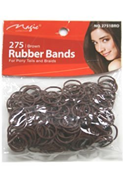 Magic Collection Elastic Rubber Bands Brown *For Pony Tails And Braids*Item no 300 BRO