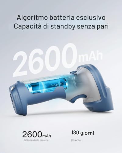 Inateck 2D 1D Wireless Barcode Scanner Bluetooth 5.0 Support Barcode Reader Lottery Receipts BCST-73