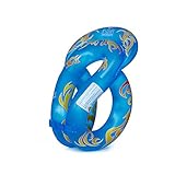 Huluwa Swim Ring Portable Inflatable Pool Floats Neck Float Life Vest Swimming Lap for Adult and Kids, M, Blue