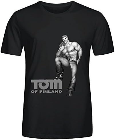 MEGANHO Personalized Tom Of Finland Stamps Logo Mens T Shirts Cotton O neck Black
