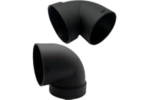 AIMCOCO Diesel Air Heater Duct Connector,75mm/3inch L-Shape Elbow Ducting Pipe Outlet Connector for Diesel Air Parking Caravan Heaters,Black Plastic（2 PCS）