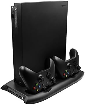 Xbox One X Cooling Fan / Vertical Stand, Controller Charger, Rayvol Vertical Stand Cooler Controller Charging Station with 4 USB Ports for Xbox One X
