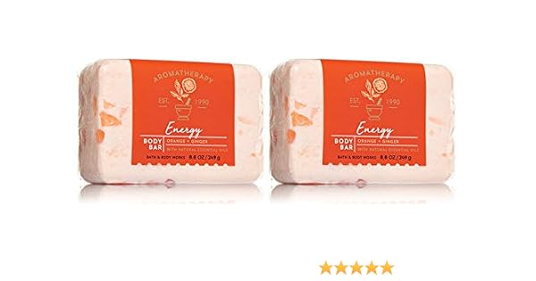 Bath Body Works Aromatherapy Energy Orange Ginger Body Bar Soap Pack Of 2