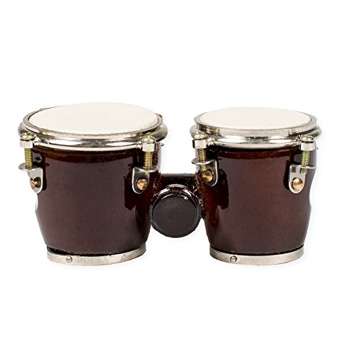 Bongo Drum Miniature Replica Mahogany Tone 2.75 x 1.5 Resin Refrigerator Magnet - Thumbnail 3