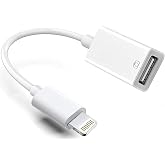 Lightning to USB Camera Adapter, Apple MFi Certified USB 3.0 OTG Dongle Cord for iPhone 14 13 12 11 X XS XR 8 Plus, iPad to Connect USB Flash Drive, Card Reader, Keyboard, Mouse, Piano, U Disk