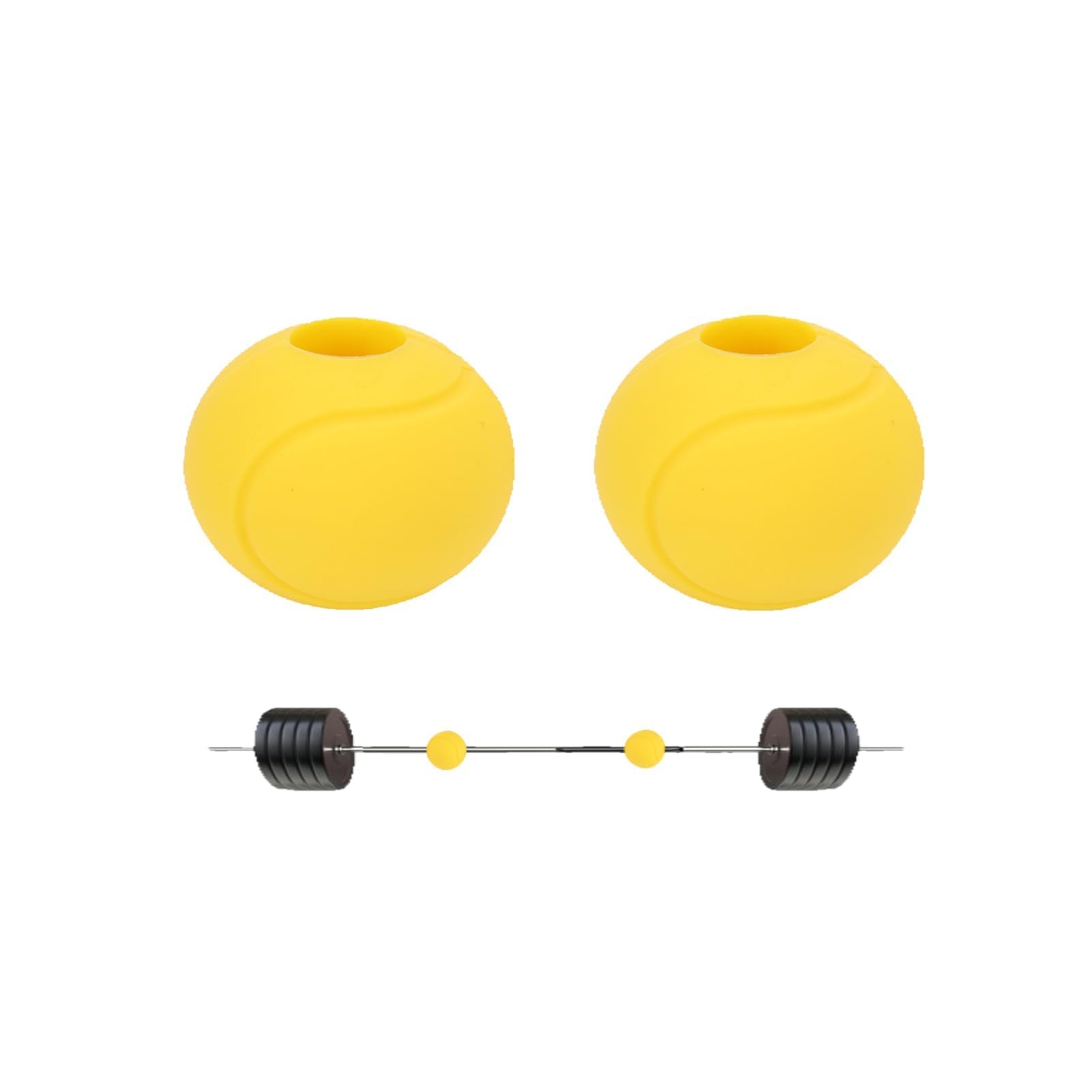 Weight Bar Grips, Barbell Grip for Dumbbells, Silicon Dumbbell Handles Grips for Dumbbell Grips Weight Lifting Cable Attachments Round Dumbbell Grips for Barbell Rod, Dumbbell Rod (Yellow)