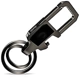 Idakey Zinc Alloy Key Chain with 2 Key Rings Include LED Light and Bottle Opener Function Car Business Keychain for Men and Women Black Nickel