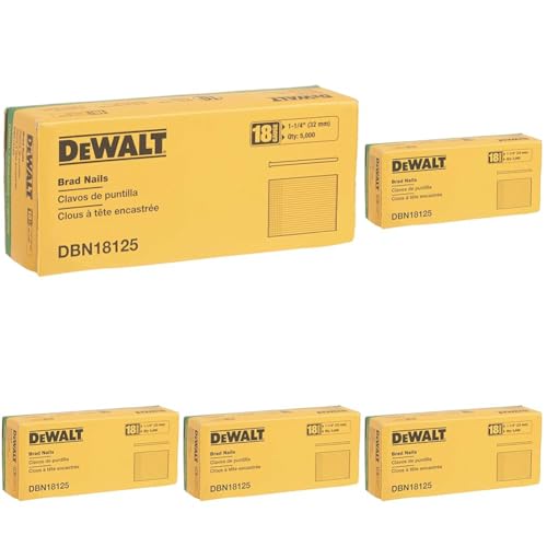 DEWALT Brad Nails, Heavy Duty, 18GA, 1-1/4-Inch, 25000-Pack (DBN18125)