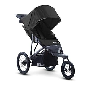 Joovy Zoom 360 Ultralight Jogging Stroller, Large Canopy, Lightweight Jogger, Extra Large Air Filled Tires, Black