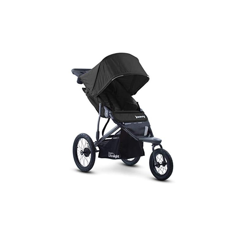 Joovy Zoom 360 Ultralight Jogging Stroller, Large Canopy, Lightweight Jogger, Extra Large Air Filled Tires, Black