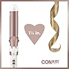 Conair-Double-Ceramic-Curling-Iron-1-14-inch-Curling-Iron-WhiteRose-Gold Conair Double Ceramic Curling Iron, 1.25 Inch curling Iron, White/Rose Gold
