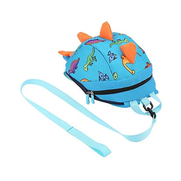 Zerodis Dinosaurier Rucksack Kinder Kinder Kleinkind Tasche Cartoon Rucksack Snack Lunchpaket Reiserucksack mit Sicherheitsgurt Leine für Vorschuljungen Mädchen(Blau) – Bild 6