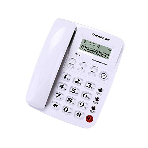 SAN_X Retro Phone Fixed Telephone Family landline Office Hotel Room Recording Audio Wired Telephone Hands-Free Calling Dual Access Port Alarm Clock LCD Screen Caller ID (Color : White) - Thumbnail 3