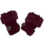 Nanxson(TM) Fingerless Thumb Hole Winter Knitted Thick Warmer Glove ST0008 (dark red)