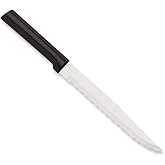 RADA Cutlery Serrated Slicer Knife (W238), Black | 7" Stainless Steel Serrated Blade, Resin Handle