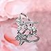 KAVANI Silver Cubic Zirconia Ring CZ V Ring Open Adjustable Heart Princess Ring for Women