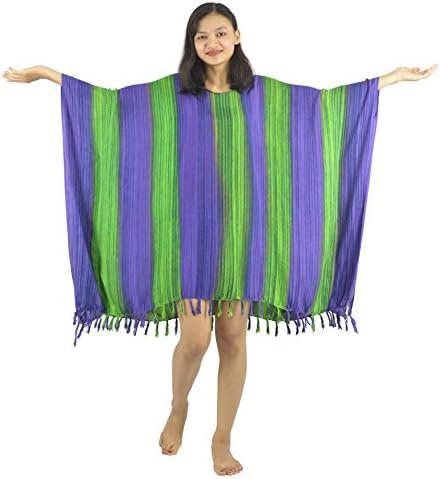 Lifestyle Batik Hippie Stripe Tie Dye Batik Plus Size Tunic Poncho Top R2 Caftan VAR 01 (XL/2X/3X, 200113-1)