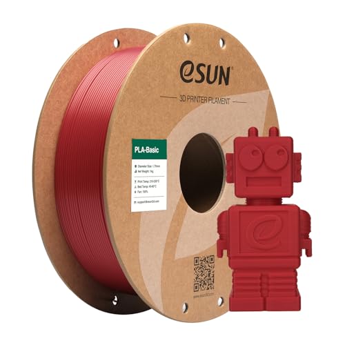 eSUN Filamento PLA 1,75 mm, filamento di Basic PLA 1kg Rosso Fuoco
