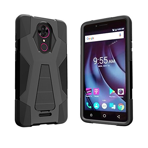 MINITURTLE Case Compatible w/ Cover for TMobile Revvl Plus [Shock Fusion Hybrid Hard Shell & Silicone Layer CoolPad Revvl Plus Case] TMobile Revvl Plus Case w/ Locking Stand Feature White Dragon - Thumbnail 3